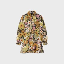 SKATER MINI DRESS IN SILK ORGANZA - CELINE at Celine
